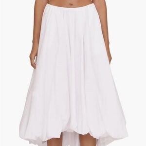 STAUD White Bubble Midi Skirt